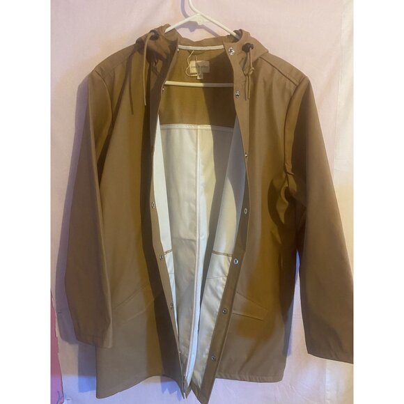 Vera Bradley Tan Women's Large Button Up Raincoat with Hood - Picture 6 of 9